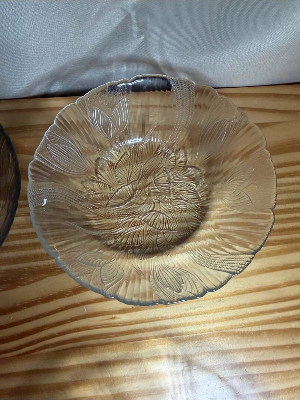Vintage Arcoroc France Canterbury Crocus Glass 6” Salad Bowls Set of 4 MCM